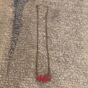 Gold and Pink chevron necklace